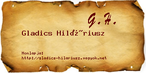 Gladics Hiláriusz névjegykártya
